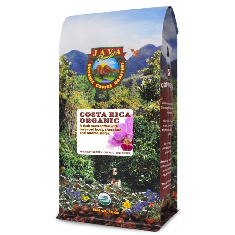 Java Planet Orgánico, Costa Rica Single Origin Dark Roast, Granos de café